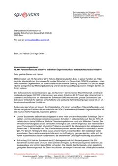 Vernehmlassungsantwort 18.441 Parlamentarische Initiative. Indirekter Gegenentwurf zur Vaterschaftsurlaubs-Initiative