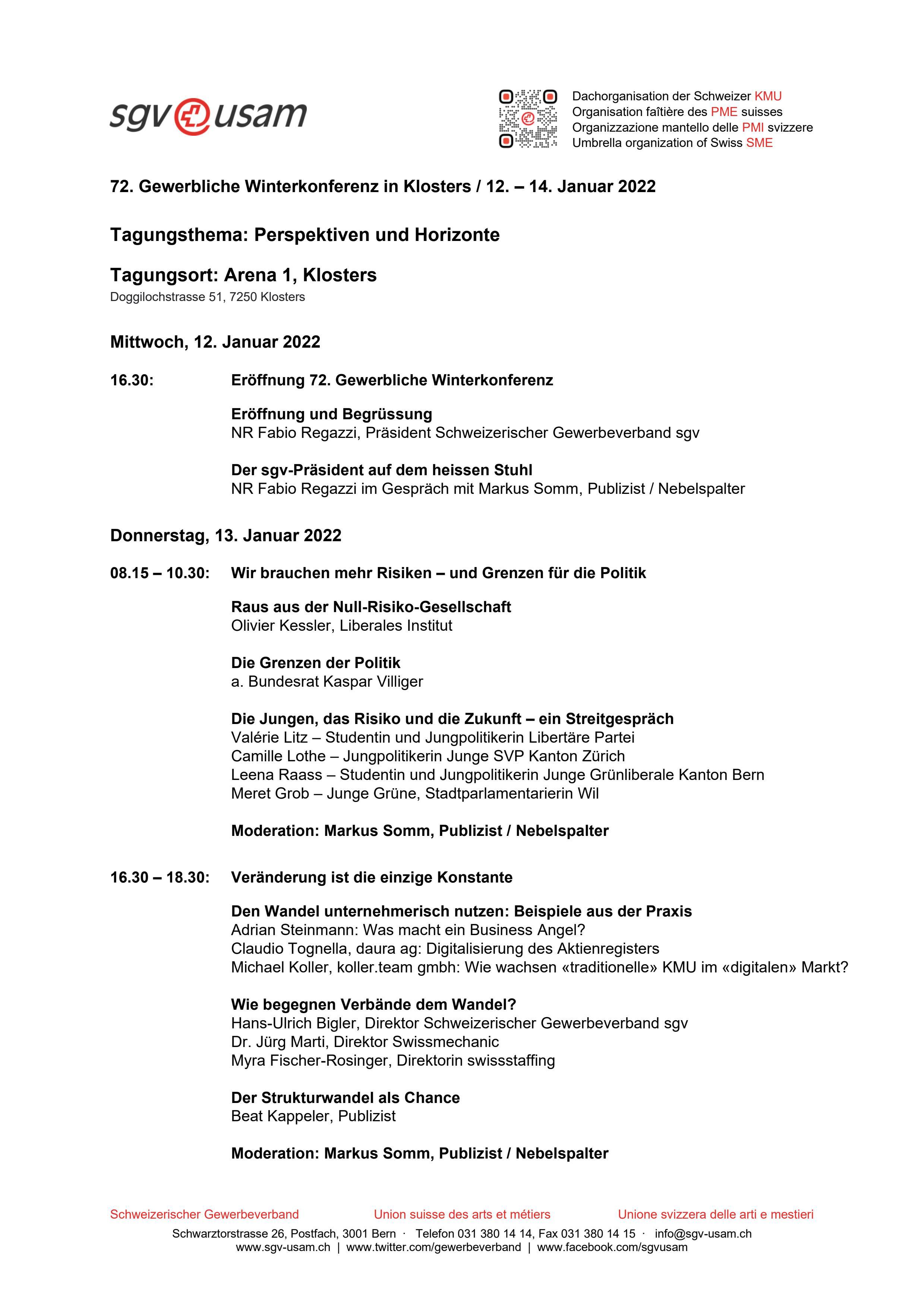  Programm Gewerbliche Winterkonferenz 2022