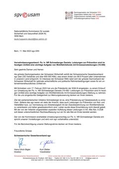  Pa. Iv. NR Schneeberger Daniela. Leistungen zur Prävention sind im heutigen Umfeld eine wichtige Aufgabe von Wohlfahrtsfonds mit Ermessensleistungen (19.456)