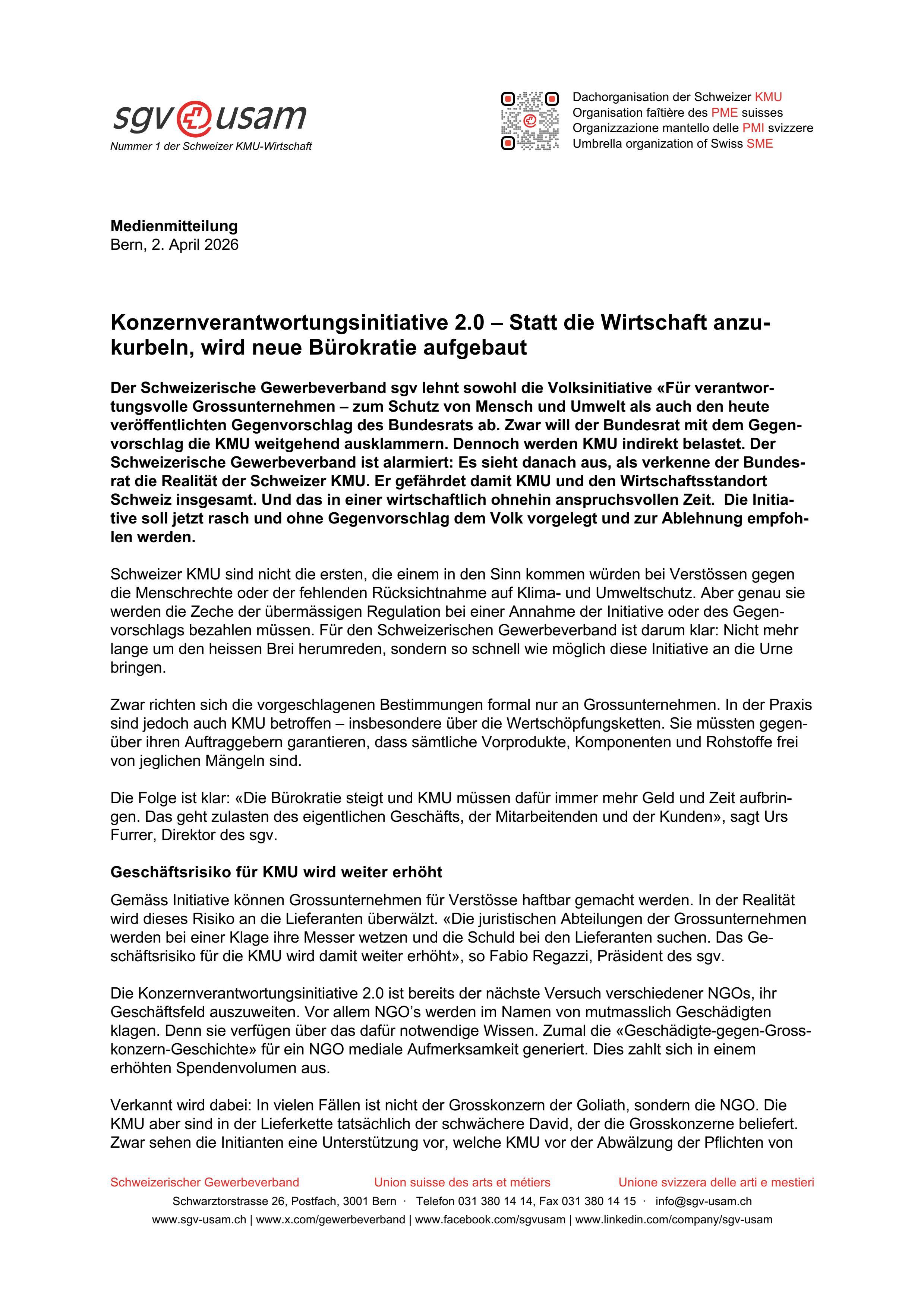 Konzernverantwortungsinitiative 2.0 – Statt die Wirtschaft anzukurbeln, wird neue Bürokratie aufgebaut