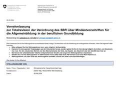  Totalrevision der Verordnung des SBFI über Mindestvorschriften für die Allgemeinbildung in der beruflichen Grundbildung